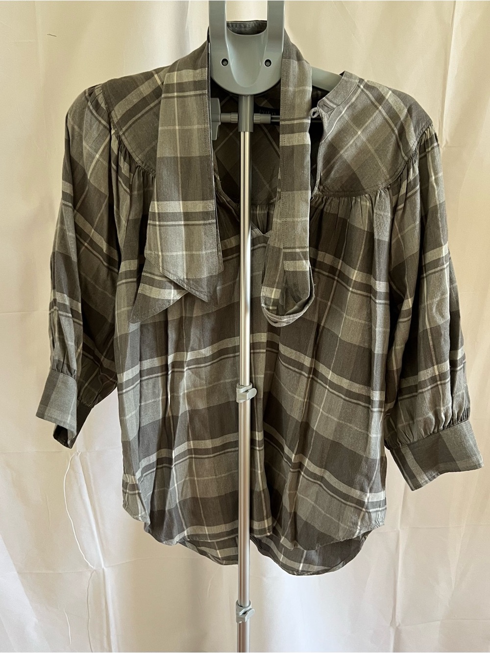 Ralph Lauren Plaid Button-Front Shirt in white and Gray